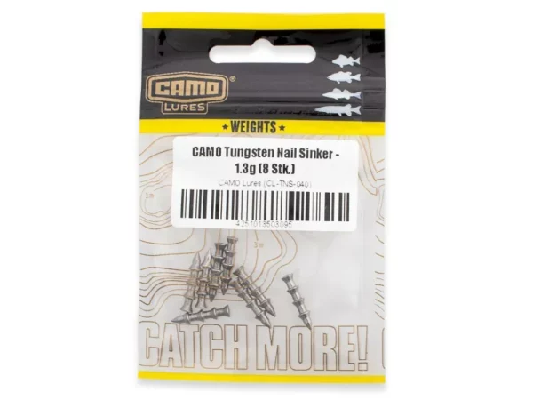 Camo Lures Tungsten Nail Sinker Blister